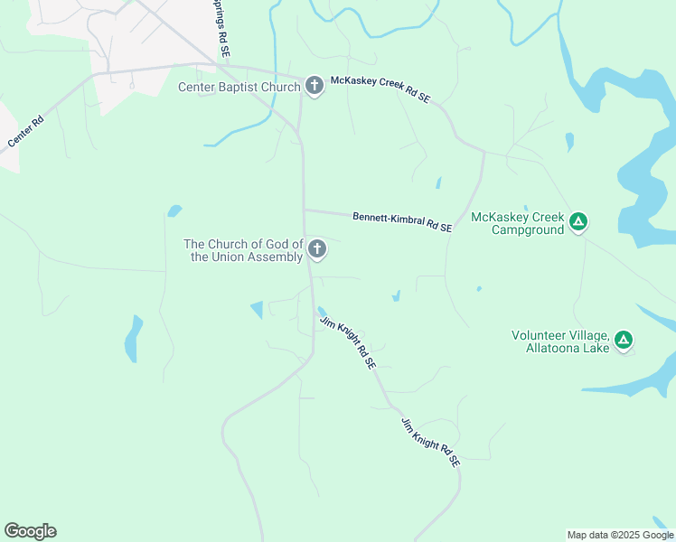 map of restaurants, bars, coffee shops, grocery stores, and more near 64 Luther Knight Road Southeast in Cartersville