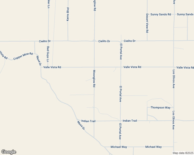 map of restaurants, bars, coffee shops, grocery stores, and more near 3370 Moonglow Road in Twentynine Palms