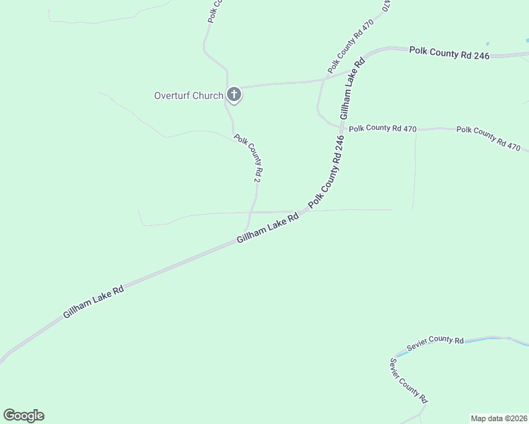 map of restaurants, bars, coffee shops, grocery stores, and more near 594 Polk County Road 2 in Gillham