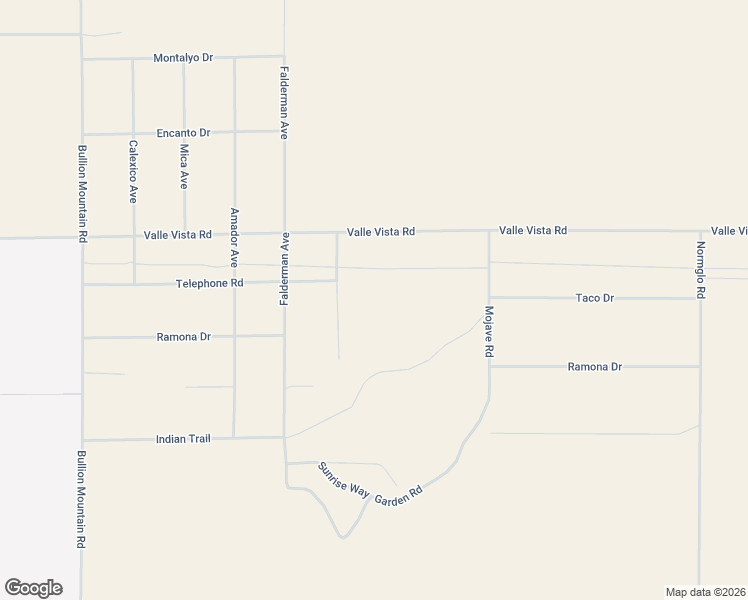 map of restaurants, bars, coffee shops, grocery stores, and more near Feldspar Avenue in Twentynine Palms