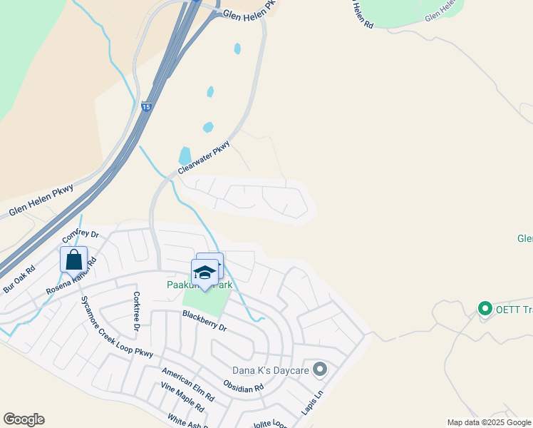 map of restaurants, bars, coffee shops, grocery stores, and more near 18001 Ribwort Road in San Bernardino