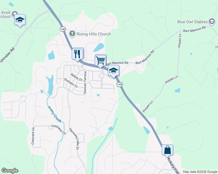 map of restaurants, bars, coffee shops, grocery stores, and more near 249 Royal Crescent Terrace in Canton