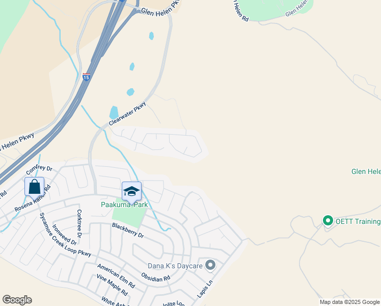 map of restaurants, bars, coffee shops, grocery stores, and more near 18016 Ribwort Road in San Bernardino