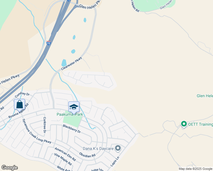 map of restaurants, bars, coffee shops, grocery stores, and more near 18016 Ribwort Road in San Bernardino