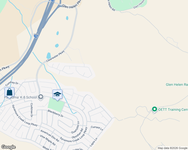 map of restaurants, bars, coffee shops, grocery stores, and more near 3499 Shadblow Road in San Bernardino
