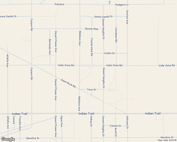 map of restaurants, bars, coffee shops, grocery stores, and more near 70983 Valle Vista Rd in Twentynine Palms