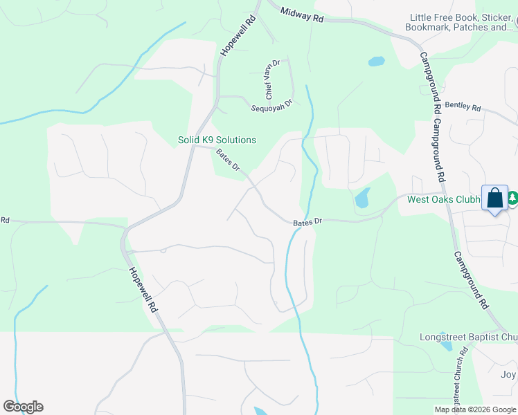 map of restaurants, bars, coffee shops, grocery stores, and more near 7561 Bates Drive in Alpharetta