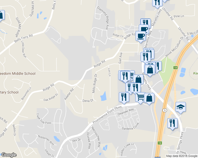 map of restaurants, bars, coffee shops, grocery stores, and more near 299 Lewis Court in Canton