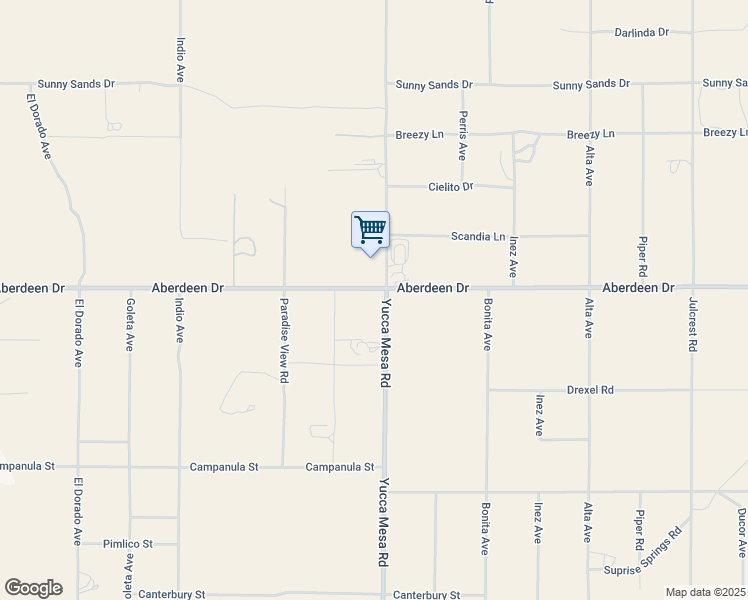 map of restaurants, bars, coffee shops, grocery stores, and more near 3342 Yucca Mesa Road in Yucca Valley