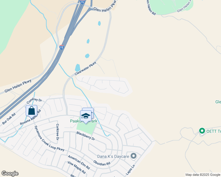 map of restaurants, bars, coffee shops, grocery stores, and more near 18001 Ribwort Road in San Bernardino