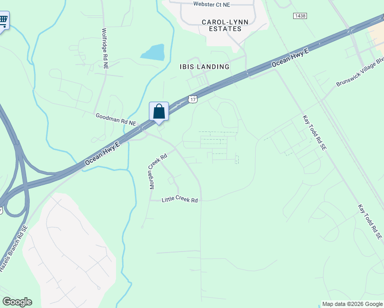 map of restaurants, bars, coffee shops, grocery stores, and more near 8708 Red Leaf Run in Leland