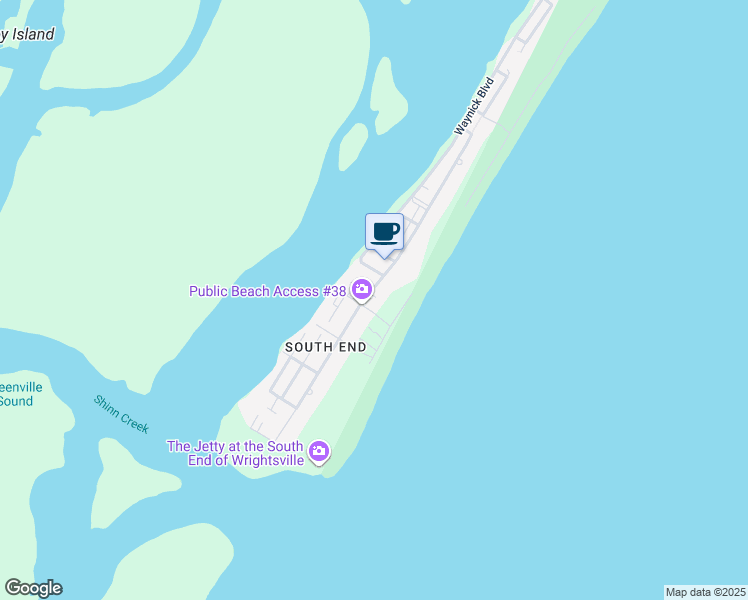 map of restaurants, bars, coffee shops, grocery stores, and more near 723 South Lumina Avenue in Wrightsville Beach