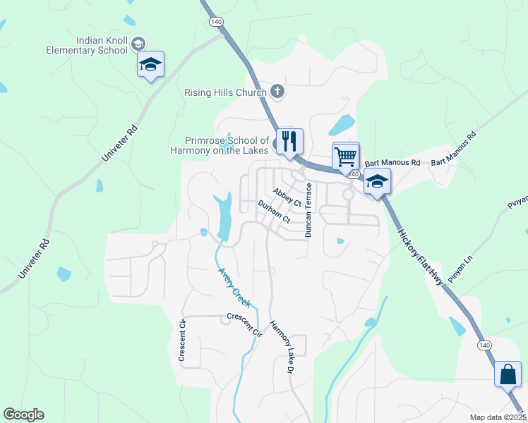 map of restaurants, bars, coffee shops, grocery stores, and more near 808 Durham Court in Canton