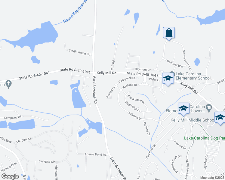 map of restaurants, bars, coffee shops, grocery stores, and more near Parnell Court in Blythewood