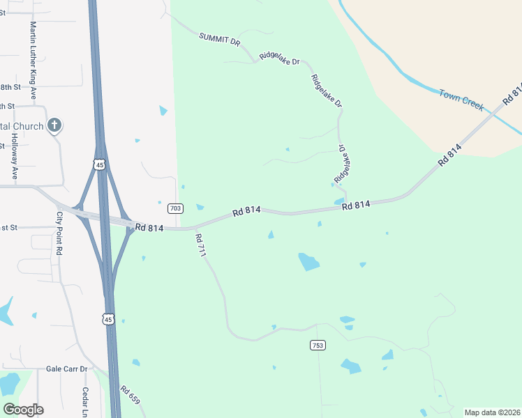 map of restaurants, bars, coffee shops, grocery stores, and more near Road 814 in Tupelo