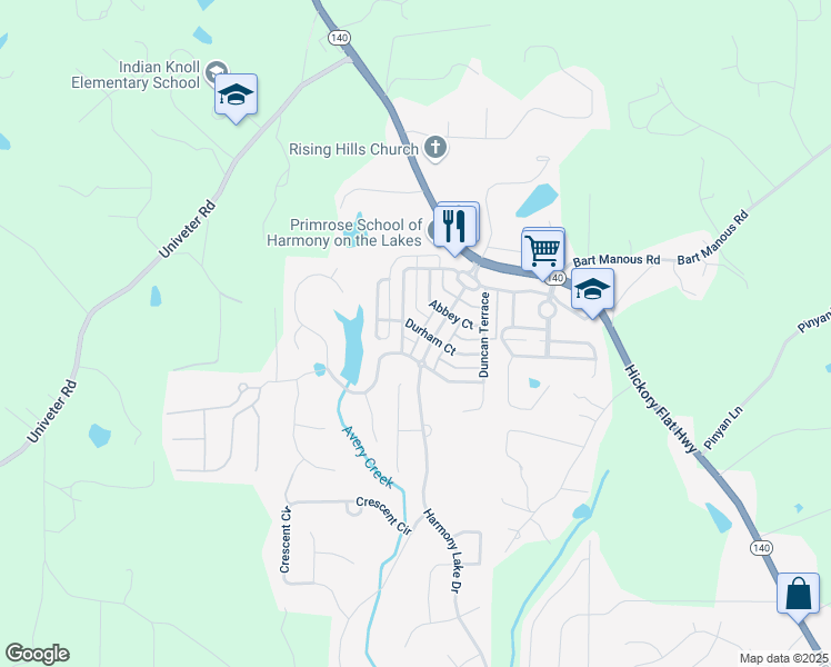 map of restaurants, bars, coffee shops, grocery stores, and more near 808 Durham Court in Canton
