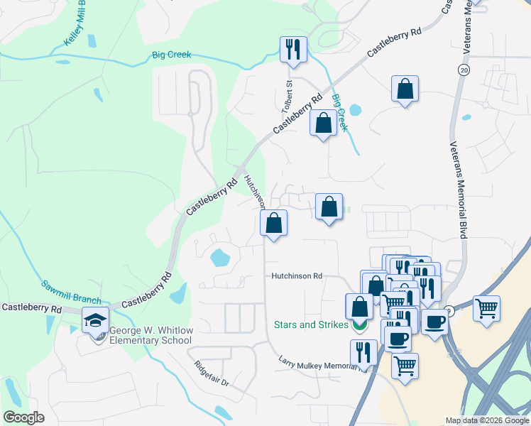 map of restaurants, bars, coffee shops, grocery stores, and more near 3785 Magnolia Walk Trail in Cumming