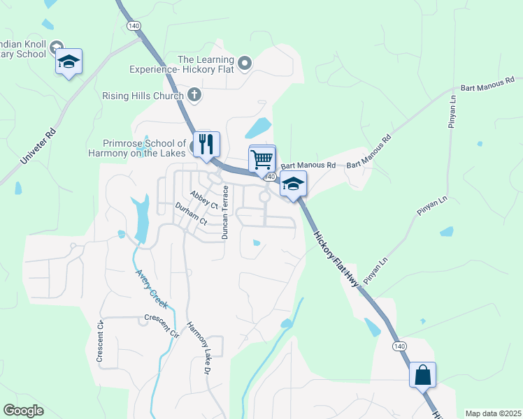 map of restaurants, bars, coffee shops, grocery stores, and more near 201 Royal Crescent Terrace in Holly Springs