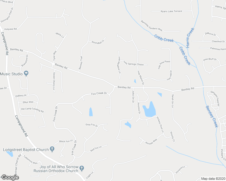 map of restaurants, bars, coffee shops, grocery stores, and more near 6000 North Fox Drive in Cumming