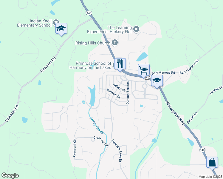 map of restaurants, bars, coffee shops, grocery stores, and more near 809 Durham Court in Canton
