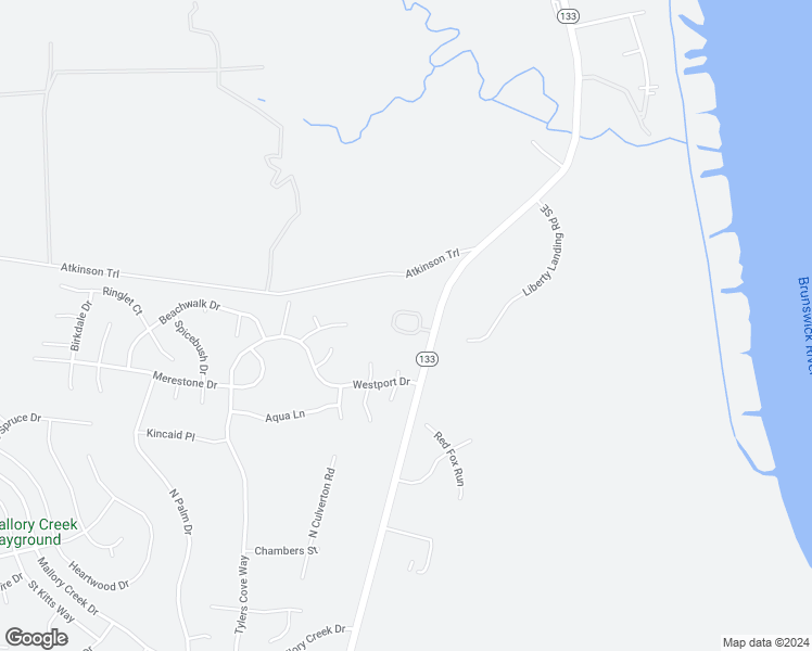 map of restaurants, bars, coffee shops, grocery stores, and more near 1004 Egret Nest Circle in Winnabow