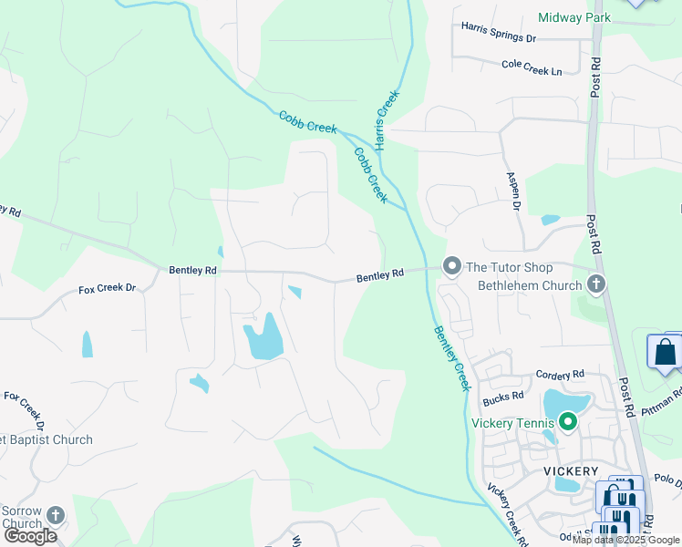 map of restaurants, bars, coffee shops, grocery stores, and more near 5878 Bentley Road in Cumming