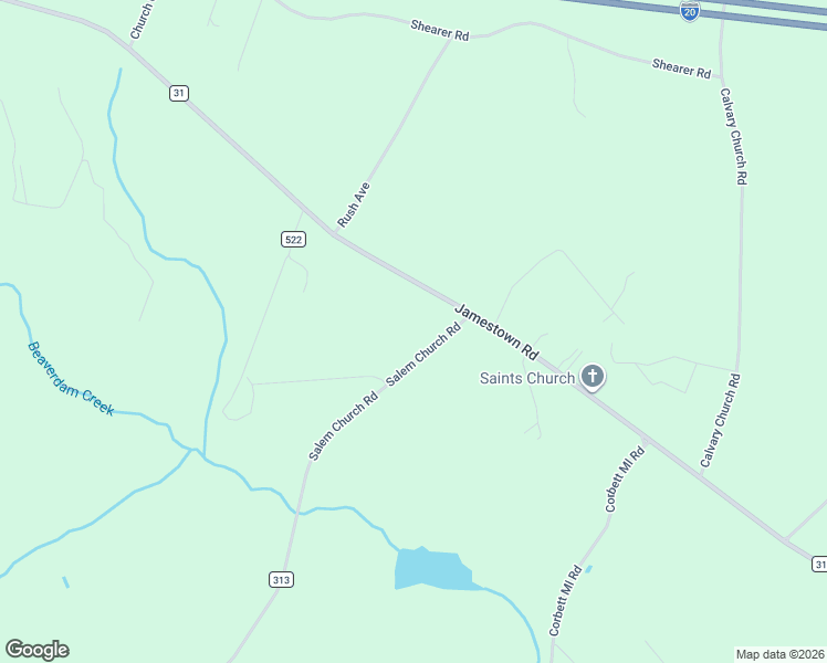 map of restaurants, bars, coffee shops, grocery stores, and more near 1068 County Road 313 in Camden