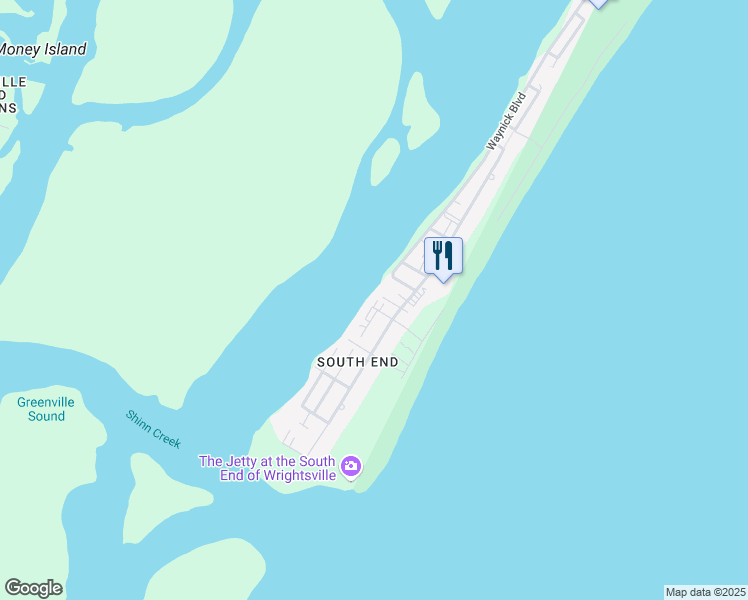 map of restaurants, bars, coffee shops, grocery stores, and more near 4 Water Street in Wrightsville Beach