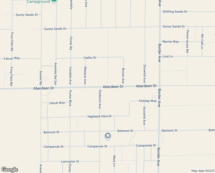 map of restaurants, bars, coffee shops, grocery stores, and more near 3299 Sunburst Avenue in Joshua Tree