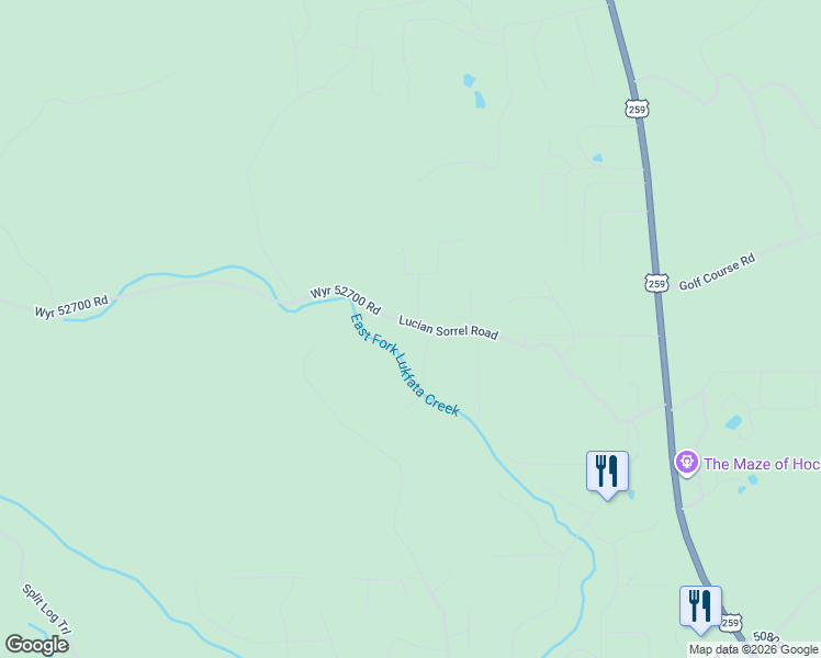 map of restaurants, bars, coffee shops, grocery stores, and more near 660 Lucian Sorrel Road in Broken Bow