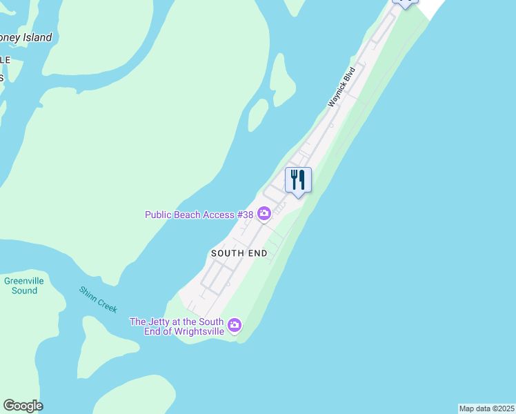 map of restaurants, bars, coffee shops, grocery stores, and more near 4 Sunset Ave in Wrightsville Beach