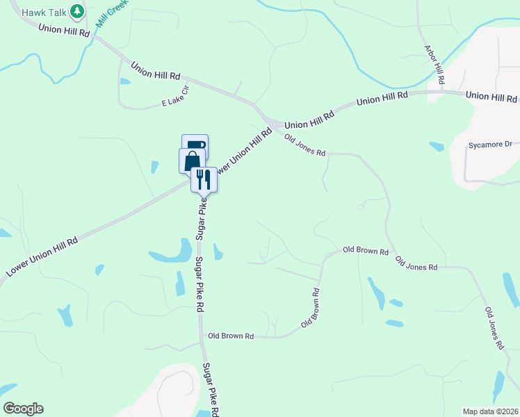 map of restaurants, bars, coffee shops, grocery stores, and more near 128 Long Shadow Drive in Alpharetta