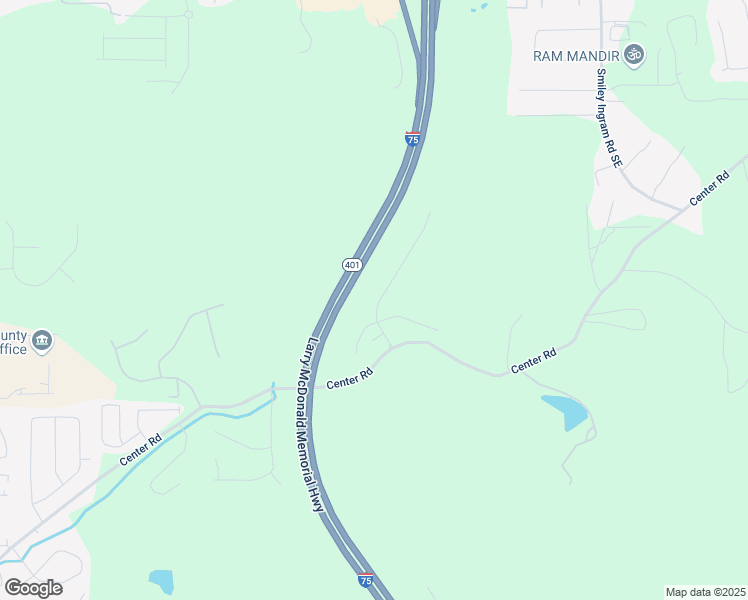 map of restaurants, bars, coffee shops, grocery stores, and more near 18 Ponders Road in Cartersville