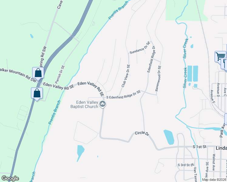 map of restaurants, bars, coffee shops, grocery stores, and more near 3 Club View Drive Southeast in Rome