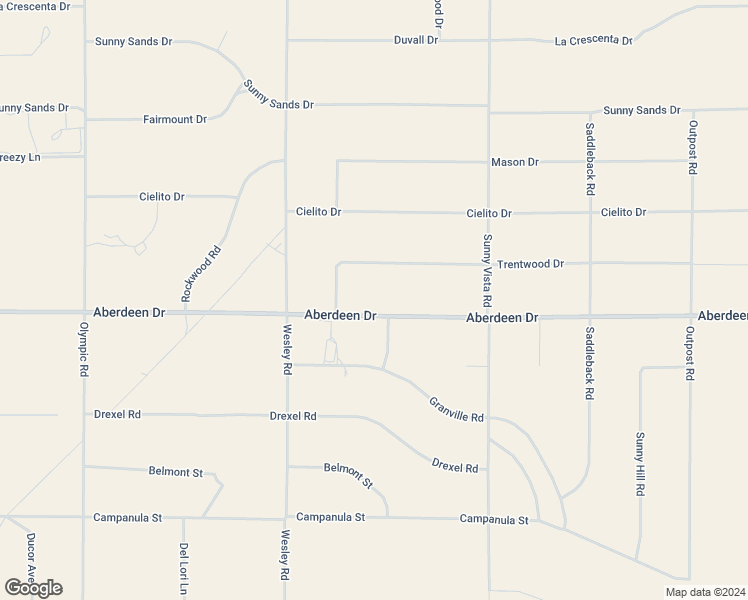 map of restaurants, bars, coffee shops, grocery stores, and more near 60680 Aberdeen Drive in Joshua Tree
