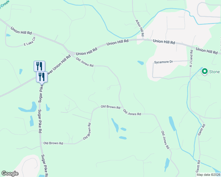 map of restaurants, bars, coffee shops, grocery stores, and more near 620 Old Jones Road in Alpharetta