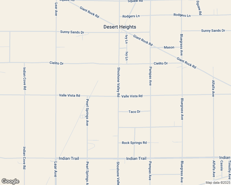 map of restaurants, bars, coffee shops, grocery stores, and more near 69666 Valle Vista Road in Twentynine Palms