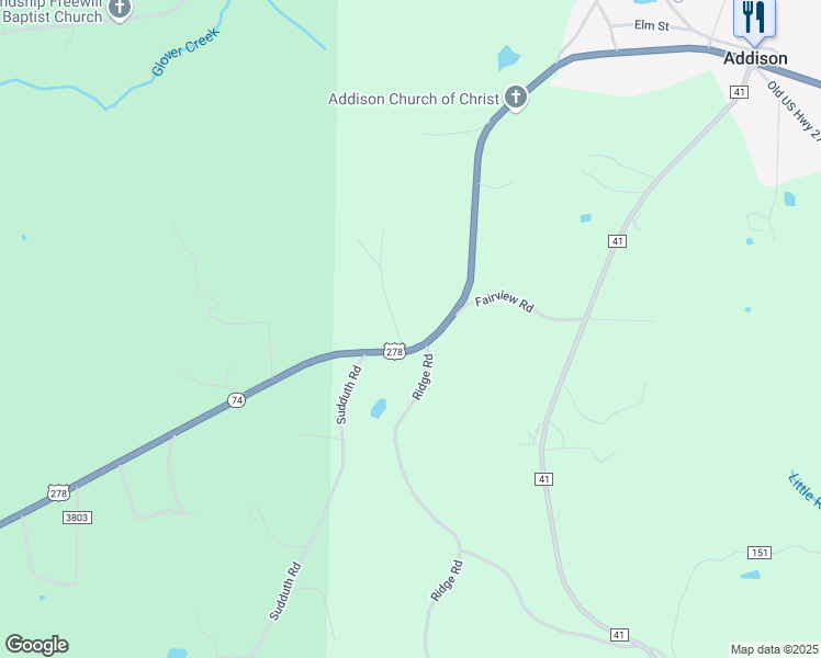 map of restaurants, bars, coffee shops, grocery stores, and more near 48 Westridge Drive in Addison