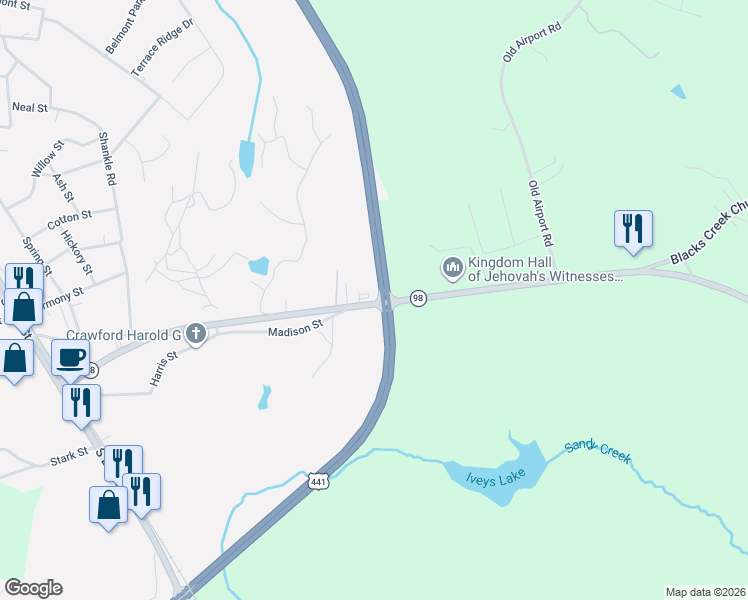 map of restaurants, bars, coffee shops, grocery stores, and more near in Jackson County
