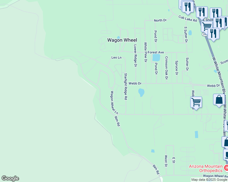 map of restaurants, bars, coffee shops, grocery stores, and more near 5862 Apollo in Navajo County