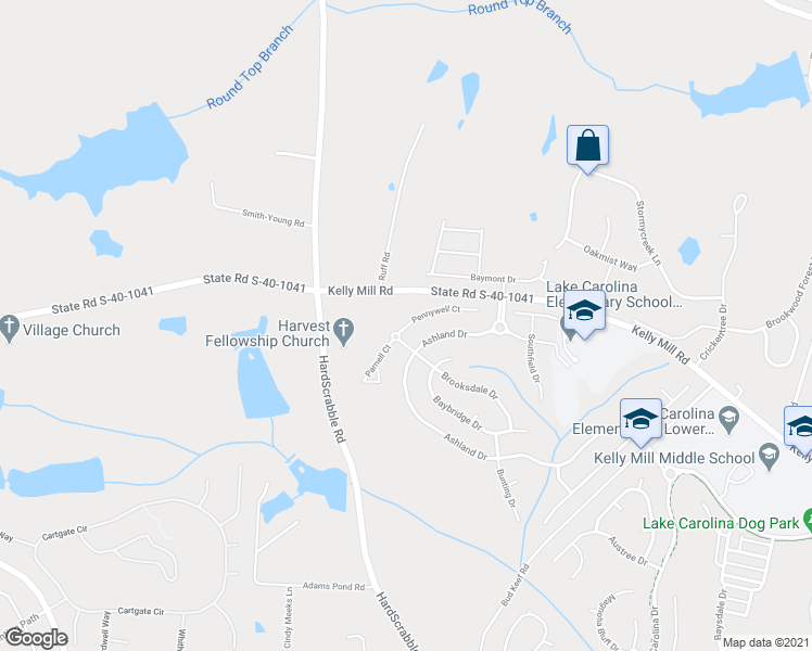 map of restaurants, bars, coffee shops, grocery stores, and more near 773 Pennywell Court in Blythewood