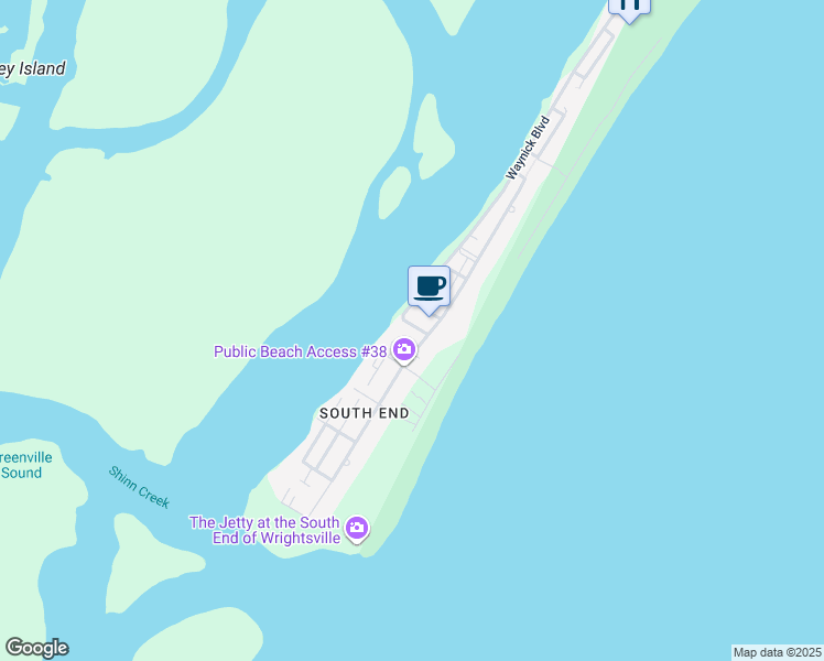 map of restaurants, bars, coffee shops, grocery stores, and more near 9 Sunset Avenue in Wrightsville Beach