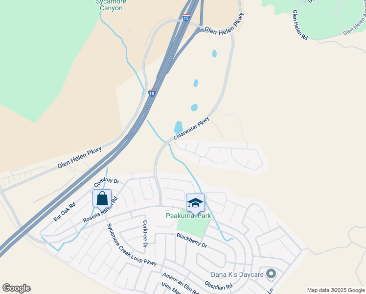 map of restaurants, bars, coffee shops, grocery stores, and more near 3313 Osage Court in San Bernardino