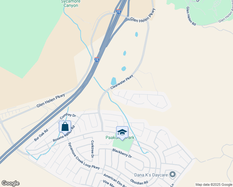 map of restaurants, bars, coffee shops, grocery stores, and more near 3313 Osage Court in San Bernardino