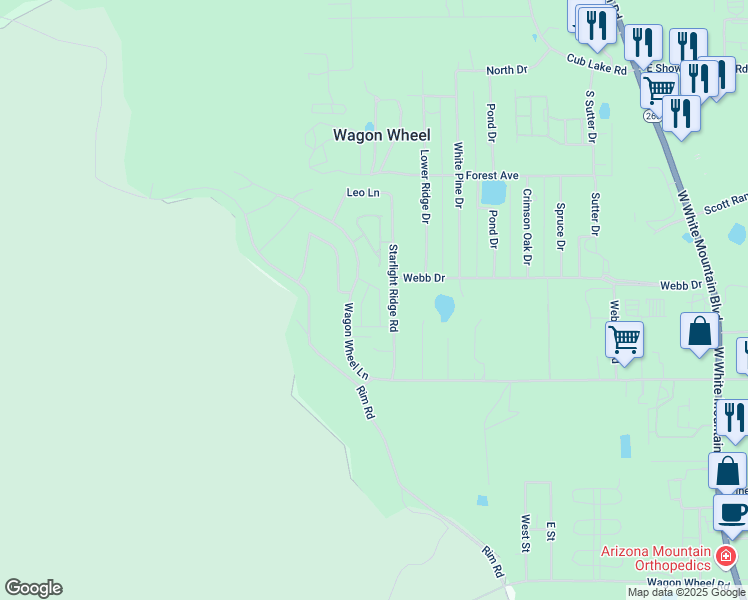 map of restaurants, bars, coffee shops, grocery stores, and more near 5862 Apollo in Navajo County