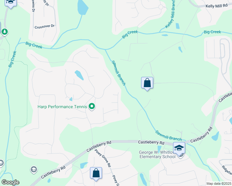 map of restaurants, bars, coffee shops, grocery stores, and more near 4610 Golden Wood Court in Cumming