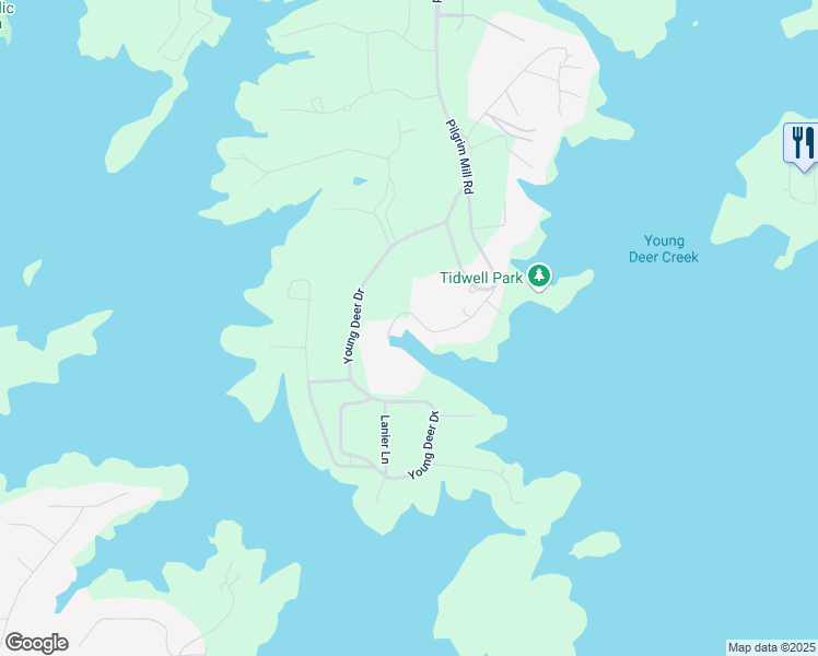map of restaurants, bars, coffee shops, grocery stores, and more near 5065 Sunrise Lane in Cumming
