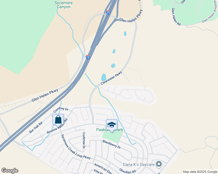 map of restaurants, bars, coffee shops, grocery stores, and more near 3313 Osage Court in San Bernardino
