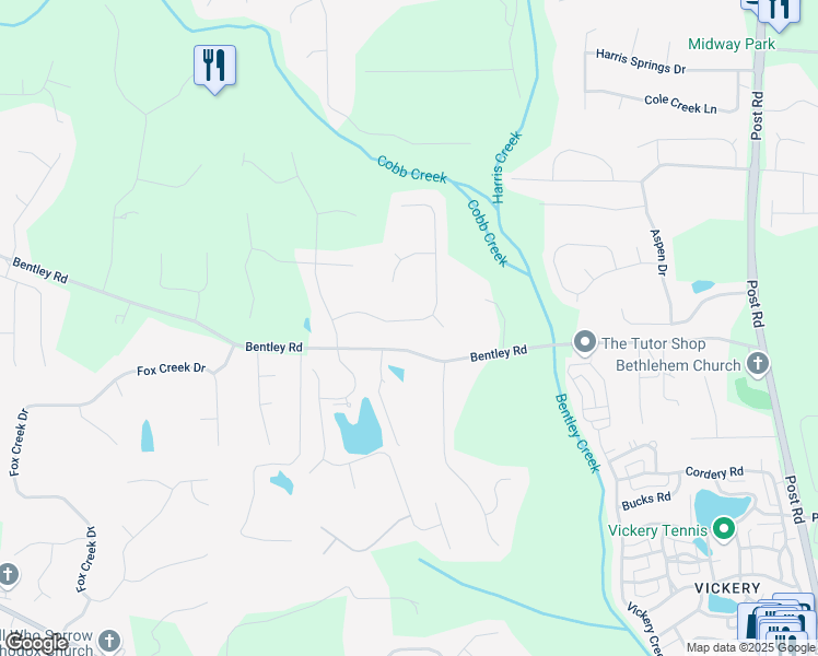 map of restaurants, bars, coffee shops, grocery stores, and more near 6190 Ivey Hill Drive in Cumming