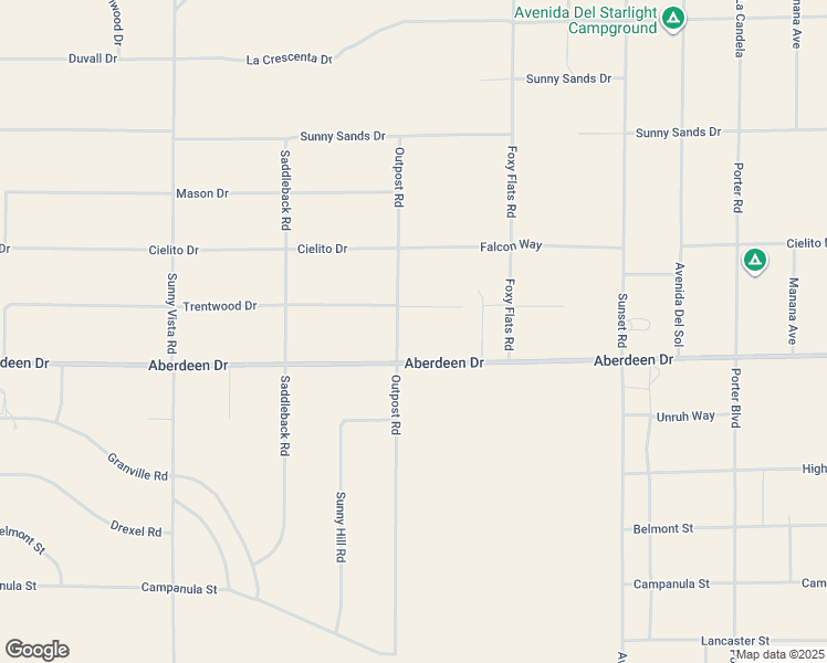 map of restaurants, bars, coffee shops, grocery stores, and more near 61330 Aberdeen Drive in Joshua Tree